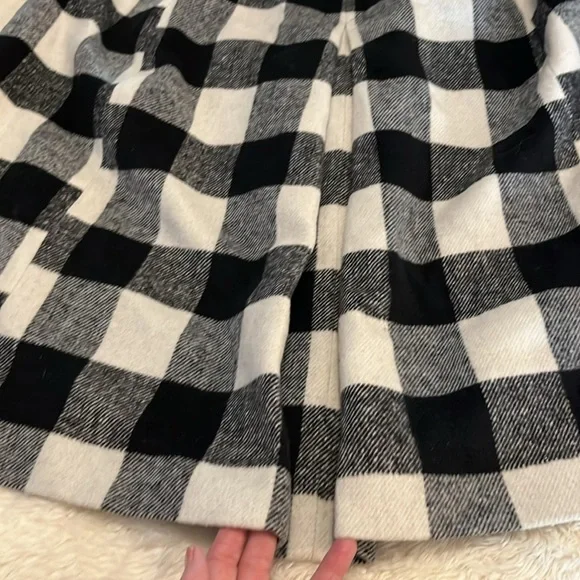 Draper James Eloquii Buffalo Plaid Large Checkered Cape Poncho Black White 14/16